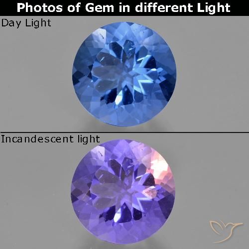 11.44ct Naturel Bleu égyptien Fluorite avec changement de couleur, Tour, VS