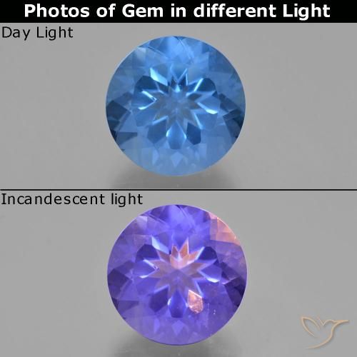 11.82ct Naturel Bleu égyptien Fluorite avec changement de couleur, Tour, VS