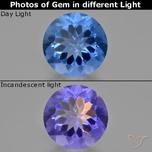14.12ct Naturel Bleu marine intense Fluorite avec changement de couleur, Tour, VS