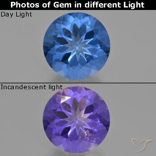 14.16ct Naturel Bleu foncé Fluorite avec changement de couleur, Tour, VS