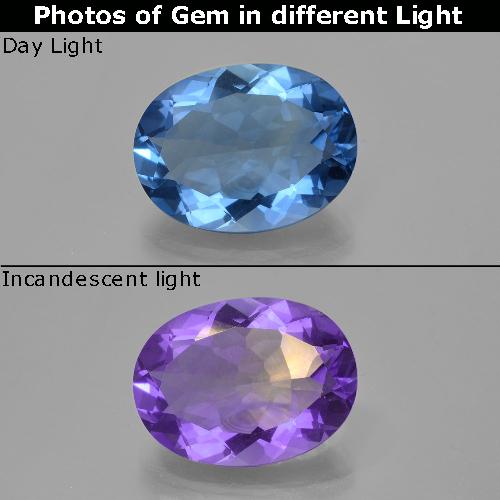 Fluorite avec changement de couleur Bleu marine naturelle Coupe ovale, 18.62 ct, VS