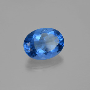 Fluorite à changement de couleur bleue naturelle coupe ovale, 22,67 ct, VS