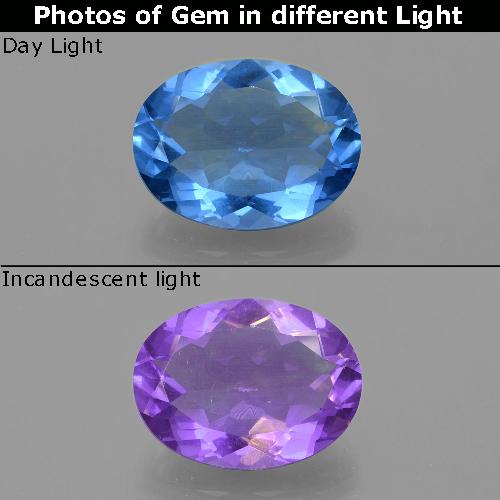 Fluorite avec changement de couleur Bleu marine intense naturelle Coupe ovale, 18.43 ct, VS