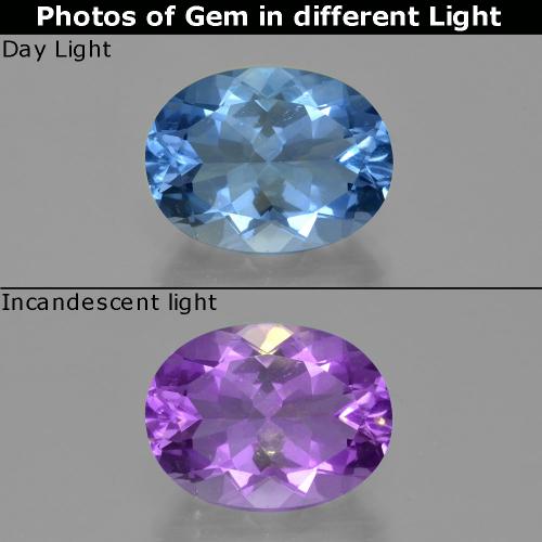 Fluorite à changement de couleur bleu foncé naturelle coupe ovale, 20,16 ct, VS