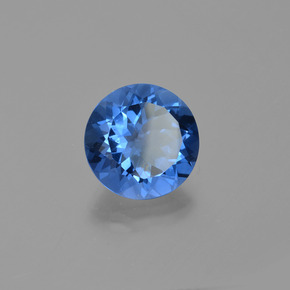 Fluorite à changement de couleur bleu foncé naturelle coupe roude, 12,60 ct, VS