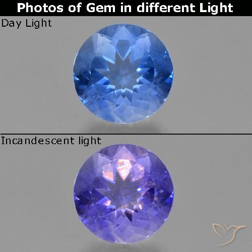 11.73ct Naturel Bleu vif Fluorite avec changement de couleur, Tour, VS
