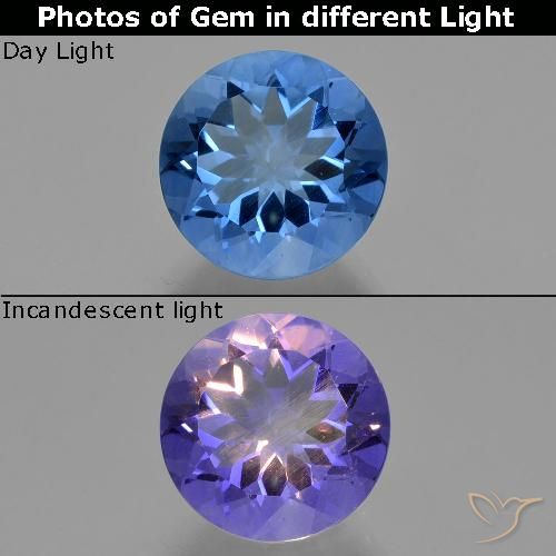 13.83ct Naturel Bleu marine intense Fluorite avec changement de couleur, Tour, VVS-VS