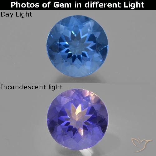 11.83ct Naturel Bleu foncé Fluorite avec changement de couleur, Tour, VS