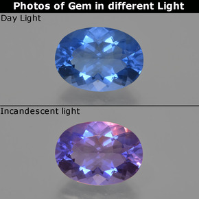 Fluorite avec changement de couleur Violet-Bleu naturelle Coupe ovale, 8.60 ct, VS