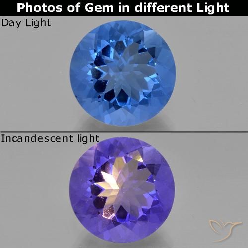 13.93ct Naturel Bleu foncé Fluorite avec changement de couleur, Tour, VS