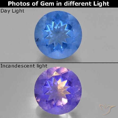 13.99ct Naturel Bleu égyptien Fluorite avec changement de couleur, Tour, VS