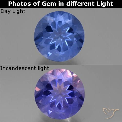 10.91ct Naturel Bleu marine intense Fluorite avec changement de couleur, Tour, VS-SI
