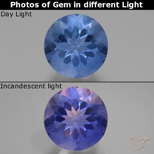 11.78ct Naturel Bleu foncé Fluorite avec changement de couleur, Tour, VS