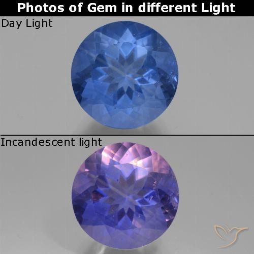 12.15ct Naturel Bleu foncé Fluorite avec changement de couleur, Tour, VS