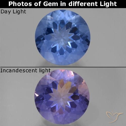 14.55ct Naturel Bleu marine intense Fluorite avec changement de couleur, Tour, VVS-VS