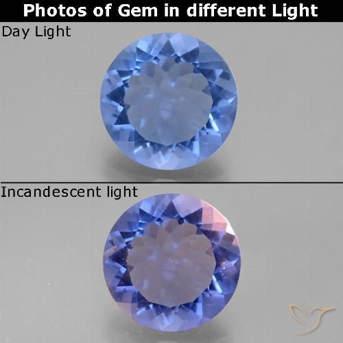 9.83ct Naturel Bleu foncé Fluorite avec changement de couleur, Tour, VS