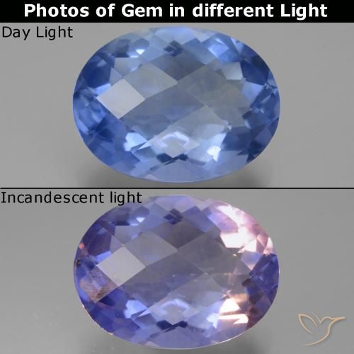 18.83ct Naturel Bleu vif Fluorite avec changement de couleur, ovale, VS