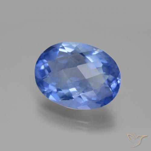 Fluorite avec changement de couleur Bleu vif naturelle ovale, 18.83 ct, VS