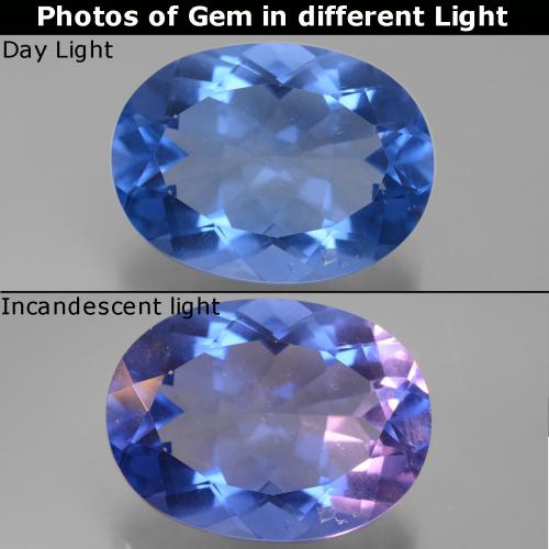 Fluorite avec changement de couleur Bleu marine naturelle Coupe ovale, 20.94 ct, VS