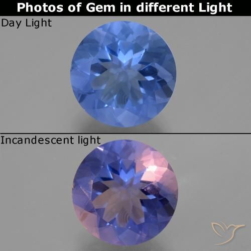 14.16ct Naturel Bleu vif Fluorite avec changement de couleur, Tour, VVS-VS