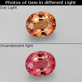 Grenat à changement de couleur multicolore naturelle coupe ovale, 1,47 ct, VVS-VS