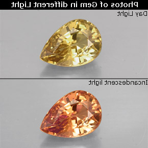 Grenat Couleur Changeant Brun Doré à Orange naturelle En forme de poire, 1.16 ct, VVS-VS