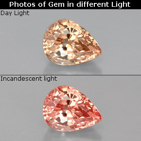 Grenat à changement de couleur  naturelle en forme de poire, 1,29 ct, VS-SI