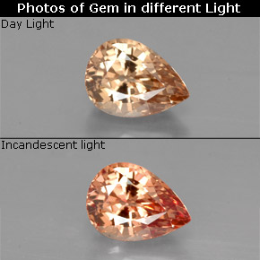 Grenat à changement de couleur multicolore naturelle en forme de poire, 1,12 ct, VVS