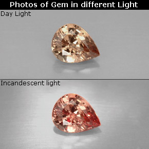 Grenat à changement de couleur multicolore naturelle en forme de poire, 1,21 ct, VVS
