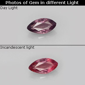 Grenat Couleur Changeant Violet à Rouge Rose naturelle Marquise, 0.91 ct, VS
