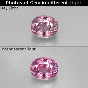 Grenat à changement de couleur multicolore naturelle coupe ovale, 0,58 ct, VS