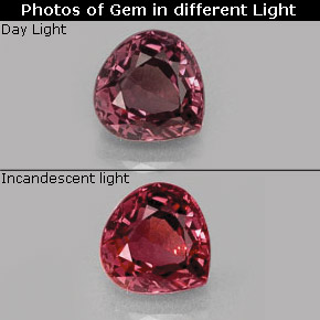 Grenat Couleur Changeant Violet à Rouge Rose naturelle En forme de poire, 0.92 ct, VS