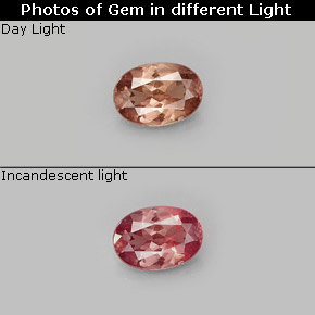 Grenat à changement de couleur multicolore naturelle coupe ovale, 0,88 ct, VS