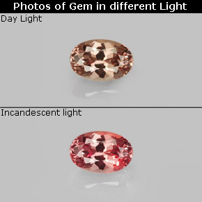 Grenat à changement de couleur de couleur changeante naturelle coupe ovale, 0,70 ct, VVS-VS