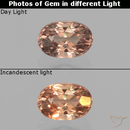 Grenat à changement de couleur marron naturelle coupe ovale, 0,43 ct, VVS-VS