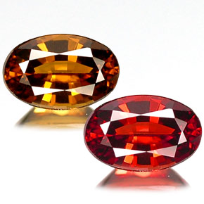 Grenat Couleur Changeant Orange naturelle Coupe ovale, 0.65 ct, VVS-VS