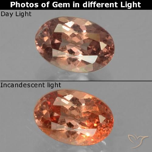 Grenat à changement de couleur marron naturelle coupe ovale, 0,67 ct, VS