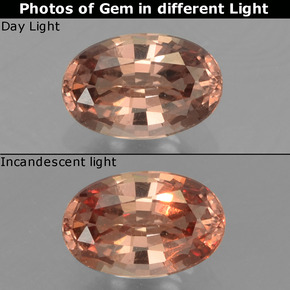 Grenat à changement de couleur marron naturelle coupe ovale, 0,59 ct, VS