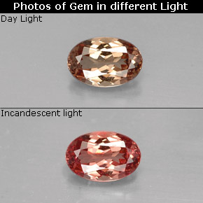 Grenat Couleur Changeant Brun Doré à Orange naturelle Coupe ovale, 0.57 ct, VS