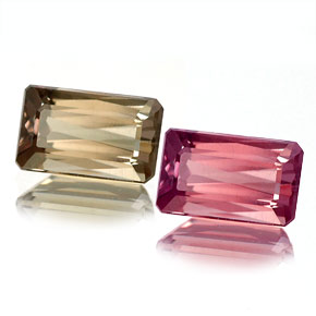 Grenat à changement de couleur multicolore naturelle taille émeraude, 1,26 ct, VVS-VS