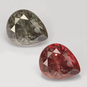 Grenat à changement de couleur multicolore naturelle en forme de poire, 1,58 ct, VS