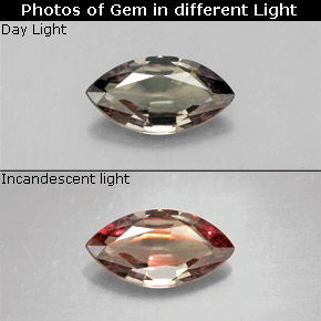 Grenat à changement de couleur multicolore naturelle marquise, 1,34 ct, VS