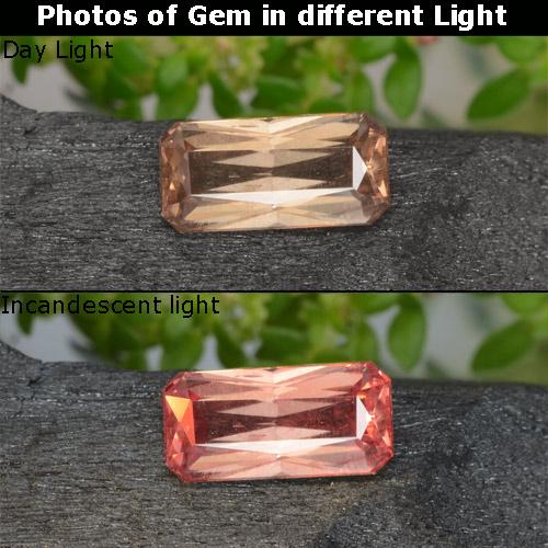 Grenat Couleur Changeant Brun caryer naturelle Taille émeraude, 0.71 ct, VS-SI