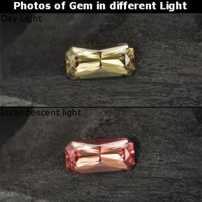 Grenat à changement de couleur jaune naturelle taille émeraude, 0,71 ct, VS