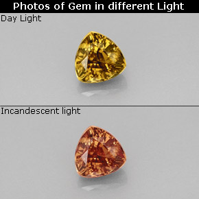 Grenat Couleur Changeant Brun verdâtre à rouge-rose naturelle Trillion, 0.88 ct, VS
