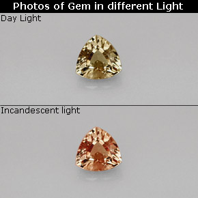 Grenat à changement de couleur de couleur changeante naturelle trillion, 0,75 ct, VVS-VS