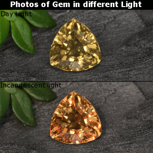 Grenat Couleur Changeant Brun doré naturelle Trillion, 0.67 ct, VS