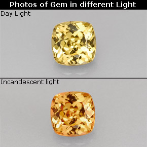 Grenat Couleur Changeant Brun verdâtre à rouge-rose naturelle Coupe coussin, 0.78 ct, VVS-VS