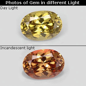 Grenat à changement de couleur multicolore naturelle coupe ovale, 1,09 ct, VVS-VS
