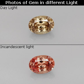 Grenat à changement de couleur multicolore naturelle coupe ovale, 1,17 ct, VVS-VS